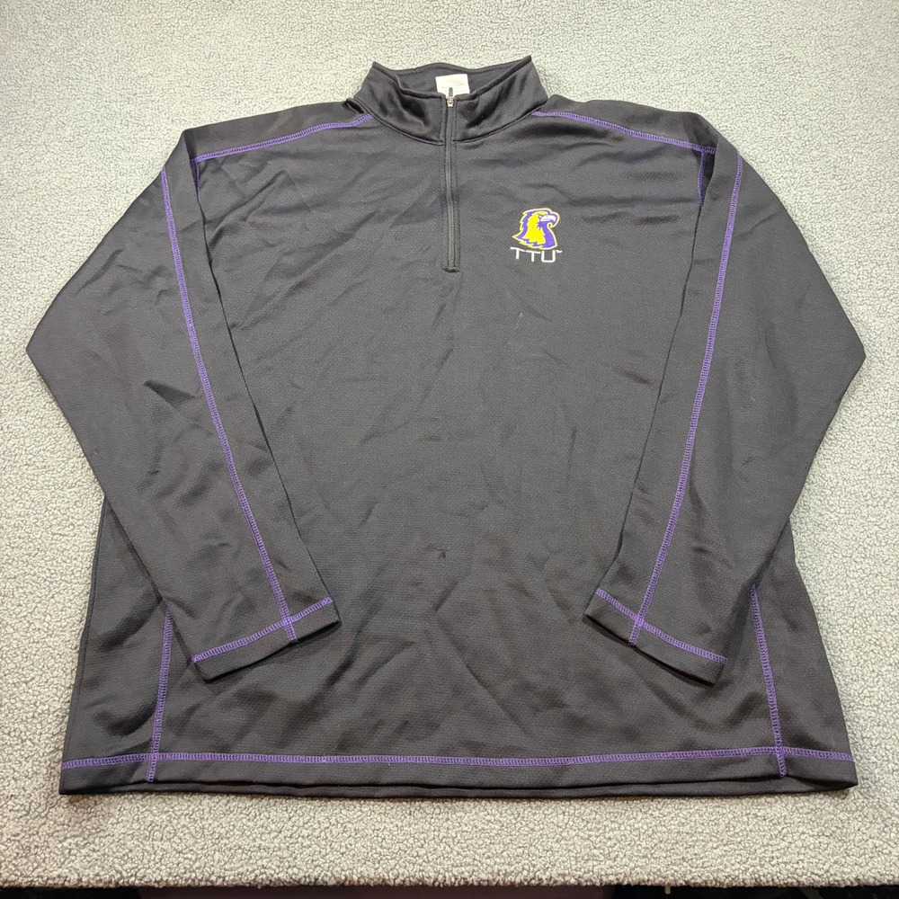 CG Pullover Mens 3XL Black TTU Golden Eagles 1/4 Zip Mock Neck Performance Top